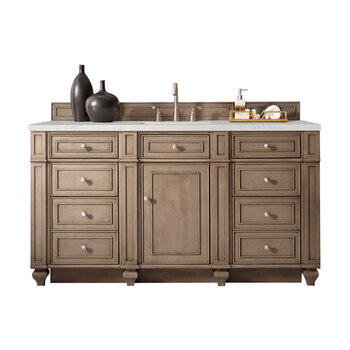James Martin Furniture Bristol 60'' Single Vanity, Whitewashed Walnut w/ 3 cm (1-3/8'') Thick Lime Delight Quartz Top and Rectangle Undermount Sink Product View