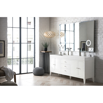 Double Glossy White Cabinet / Glossy White Top Side View