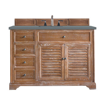 James Martin Furniture Savannah 48'' Single Vanity Cabinet in Driftwood with 3cm (1-3/8'' ) Thick Cala Blue Quartz Top and Rectangle Undermount Sink