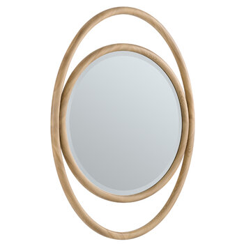 James Martin Furniture Esca 28'' Wall Mounted Beveled Edge Oval Mirror, Natural Frame Product View
