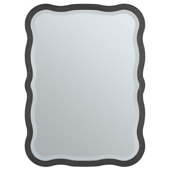 James Martin Furniture Rowyn 28'' Wall Mounted Wavy Edge Mirror, Carbon Oak Frame Product View