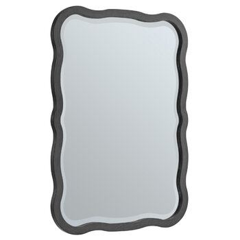 James Martin Furniture Rowyn 28'' Wall Mounted Wavy Edge Mirror, Carbon Oak Frame Product View
