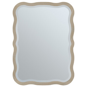 James Martin Furniture Rowyn 28'' Wall Mounted Wavy Edge Mirror, Natural Frame Product View