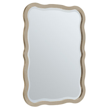 James Martin Furniture Rowyn 28'' Wall Mounted Wavy Edge Mirror, Natural Frame Product View