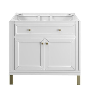 James Martin Furniture Chicago 36'' Single Vanity in Glossy White, Base Cabinet Only