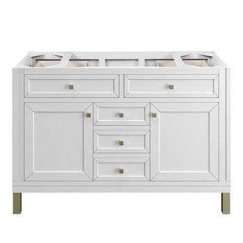 James Martin Furniture Chicago 48'' Single Vanity in Glossy White, Base Cabinet Only