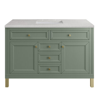 James Martin Furniture Chicago 48'' Single Vanity in Smokey Celadon with 3cm (1-3/8'' ) Thick Eternal Serena Top and Rectangle Undermount Sink