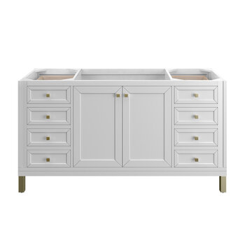 James Martin Furniture Chicago 60'' Single Vanity in Glossy White, Base Cabinet Only