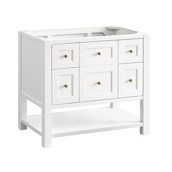 James Martin Furniture Breckenridge 36'' Single Vanity in Bright White, Base Cabinet Only