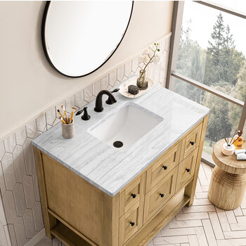 James Martin Furniture Breckenridge 36'' Single Vanity in Light Natural Oak with 3cm (1-3/8'') Thick Arctic Fall Countertop and Rectangle Sink