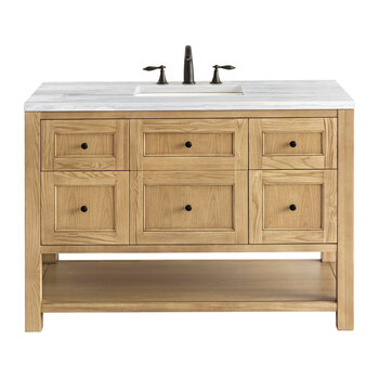 James Martin Furniture Breckenridge 48'' Single Vanity in Light Natural Oak with 3cm (1-3/8'') Thick Arctic Fall Countertop and Rectangle Sink
