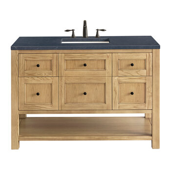 James Martin Furniture Breckenridge 48'' Single Vanity in Light Natural Oak with 3cm (1-3/8'') Thick Charcoal Soapstone Countertop and Rectangle Sink