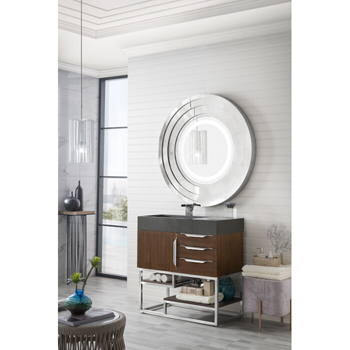 James Martin Furniture 36" Coffee Oak / Glossy Dark Gray Side View