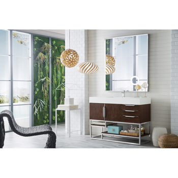 James Martin Furniture 48" Coffee Oak / Glossy White Side View