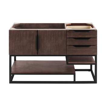James Martin Furniture Columbia 48'' Single Vanity in Coffee Oak and Matte Black, Base Cabinet Only