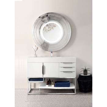 James Martin Furniture 48" Glossy White / Glossy White Front View