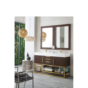 59 Columbia Double Bathroom Vanity, Latte Oak w/ Radiant Gold Base –  Vanities Depot