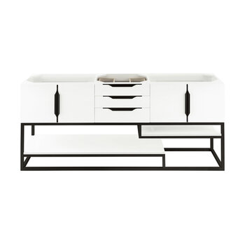 James Martin Furniture 72" Glossy White / Matte Black Base Cabinet Only