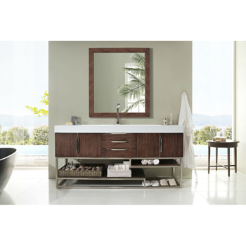 James Martin Furniture 72" Coffee Oak / Glossy White Front View