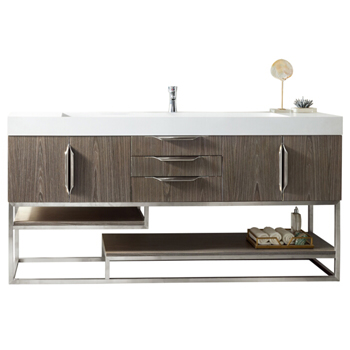 James Martin Furniture 72" Ash Gray / Glossy White Product View
