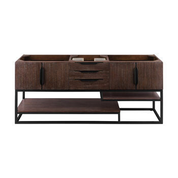 James Martin Furniture Columbia 72''  Single Vanity in Coffee Oak and Matte Black, Base Cabinet Only