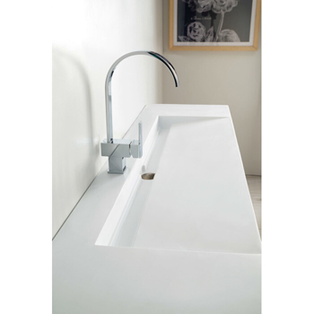 James Martin Furniture 72" Latte Oak / Glossy White Sink View