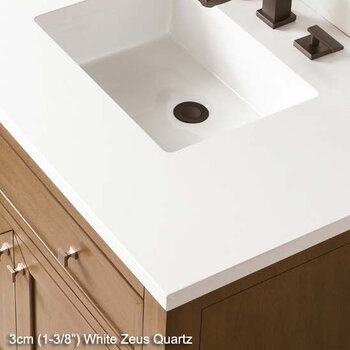 James Martin Furniture 3cm (1-3/8'') White Zeus Quartz Top