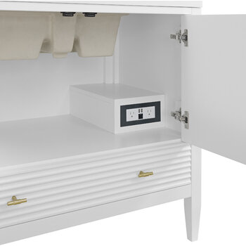 James Martin Furniture Myrrin 36'' Vanity, Bright White Base Cabinet Only Outlet View