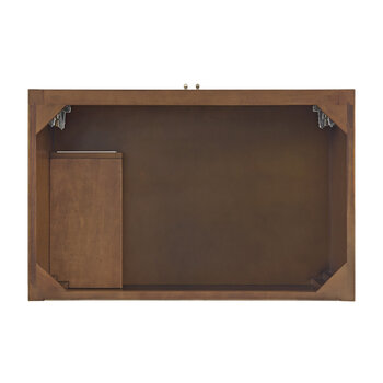 James Martin Furniture Myrrin 36'' Vanity, Mid-Century Walnut Base Cabinet Only Overhead View