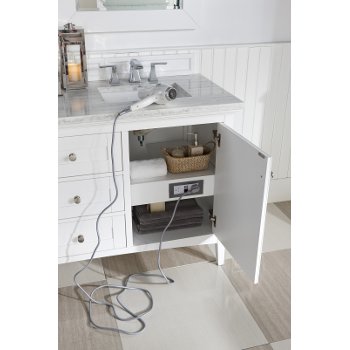 James Martin Furniture Bright White w/ Arctic Fall Top Drawer / Outlet Illustration