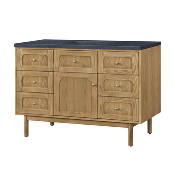 James Martin Furniture Laurent 48'' Single Vanity in Light Natural Oak with 3cm (1-3/8'') Thick Charcoal Soapstone Top and Rectangle Sink
