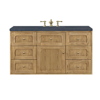James Martin Furniture Laurent 48'' Single Vanity in Light Natural Oak with 3cm (1-3/8'') Thick Charcoal Soapstone Top and Rectangle Sink