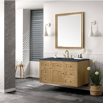 James Martin Furniture Laurent 48'' Single Vanity in Light Natural Oak with 3cm (1-3/8'') Thick Charcoal Soapstone Top and Rectangle Sink