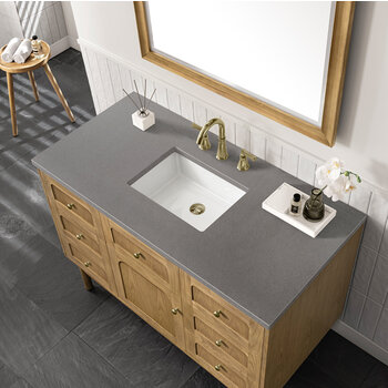 James Martin Furniture Laurent 48'' Single Vanity in Light Natural Oak with 3cm (1-3/8'') Thick Grey Expo Top and Rectangle Sink