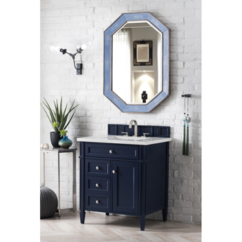 James Martin Furniture Victory Blue Cabinet Side View