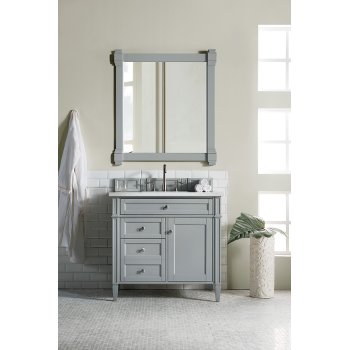James Martin Furniture Urban Gray w/ Arctic Fall Top Front Product View