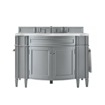 Brittany 46''W Single Vanity, Urban Gray w/ 3cm (1-1/5'') Thick Arctic Fall Solid Surface Top