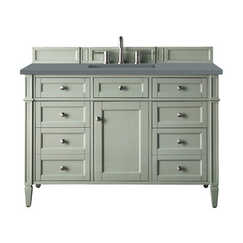 James Martin Furniture Brittany 48'' Single Vanity in Sage Green with 3cm (1-3/8'' ) Thick Cala Blue Quartz Top and Rectangle Undermount Sink