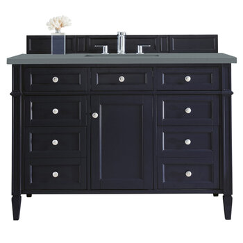 James Martin Furniture Brittany 48'' Single Vanity in Victory Blue with 3cm (1-3/8'' ) Thick Cala Blue Quartz Top and Rectangle Undermount Sink