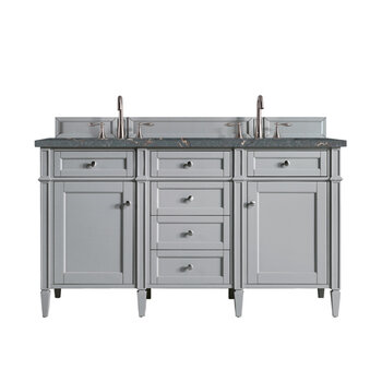 Brittany 60'' W Double Vanity in Multiple Base Cabinet Finishes with 3cm  (1-3/8'') Thick Countertop Option and Rectangle Undermount Sinks by James  Martin Furniture | KitchenSource.com