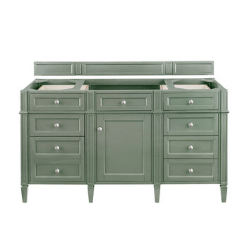 James Martin Furniture Brittany 60'' Single Vanity in Smokey Celadon, Base Cabinet Only