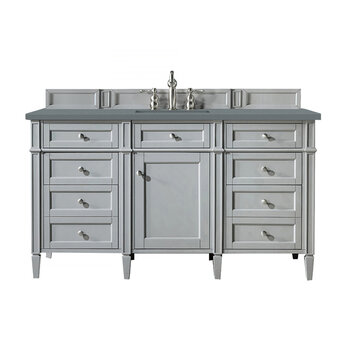 James Martin Furniture Brittany 60'' Single Vanity in Urban Gray with 3cm (1-3/8'' ) Thick Cala Blue Quartz Top and Rectangle Undermount Sink