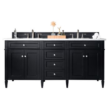 James Martin Furniture Black Onyx w/ Carrara Marble Top Front Product View
