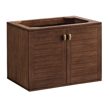 James Martin Furniture Amberly 30'' Single Vanity in Mid-Century Walnut, Base Cabinet Only