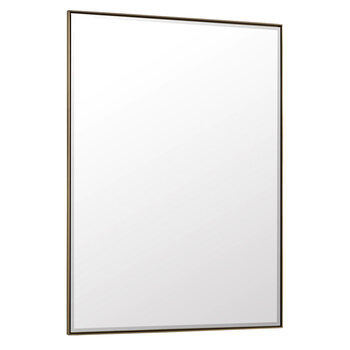 James Martin Furniture Rohe 30'' W x 40'' H Wall Mounted Mirror with Champagne Brass Frame