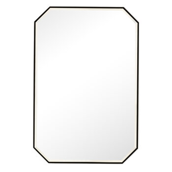 James Martin Furniture Rohe 24'' W x 36'' H Wall Mounted Octagonal Mirror with Matte Black Frame