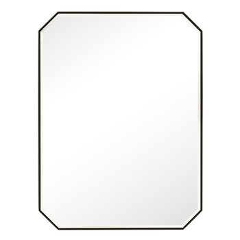 James Martin Furniture Rohe 30'' W x 40'' H Wall Mounted Octagonal Mirror with Matte Black Frame