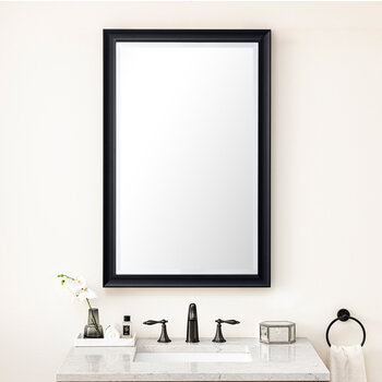 James Martin Furniture Glenbrooke 26'' W x 40'' H Wall Mounted Rectangle Mirror with Black Onyx Frame
