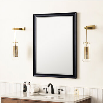 James Martin Furniture Glenbrooke 30'' W x 40'' H Wall Mounted Rectangle Mirror with Black Onyx Frame