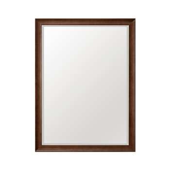 James Martin Furniture Glenbrooke 30'' W x 40'' H Wall Mounted Rectangle Mirror with Mid-Century Walnut Frame